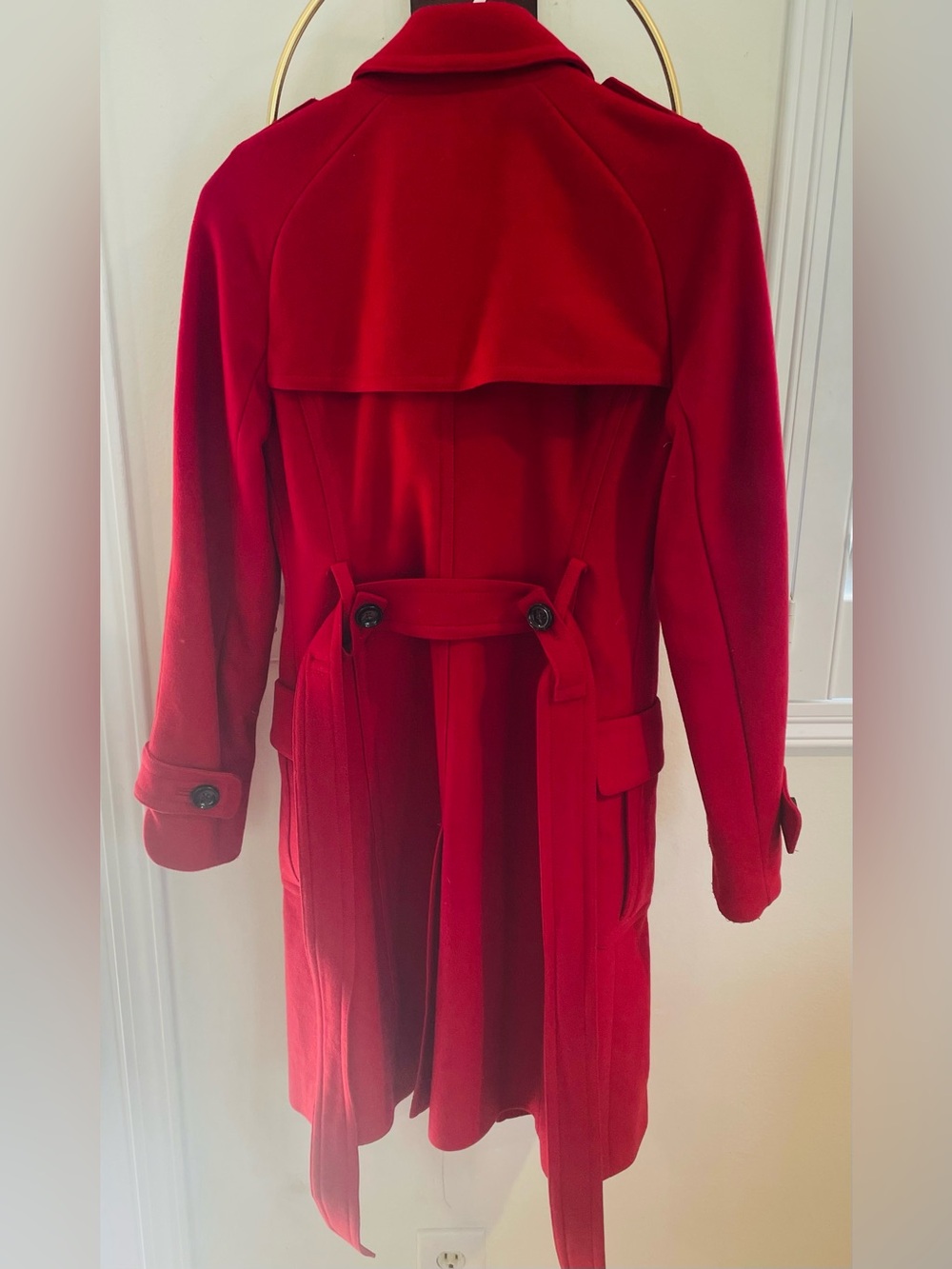 Banana Republic Red Wool Trench Coat - Picture 5 of 5